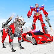 com kick police dog robot transform game